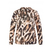 Le Comte - 49-613330 Losse sweater shirt luipaardprint opstaande kraag.